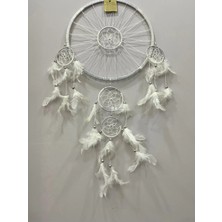 Buççin Online Mağaza  Şeker Pembe Karışık Renkler Düş Kapanı , Dreamcatcher , Rüya Kapanı 26CM En , 55CM Boy Gümüş Iplik