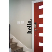 Buççin Online Mağaza  Siyah Ahşap Hello Duvar Dekoru - Ev Dekorasyon Kapı Süsü Ofis Cafe Antre Için 40X15 cm Tablo Ahşap S