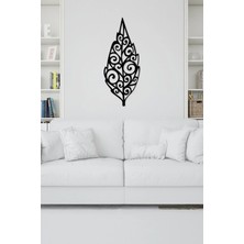 Buççin Online Mağaza  20X50 cm Desenli Yaprak Duvar Panosu Ahşap Siyah