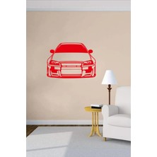 Buççin Online Mağaza  Skyline R34 Gtr Model Araba Ahşap Tablo Lazer Kesim 3mm Duvar Dekorasyon Süsü (Kendinden Yapışkanlı)