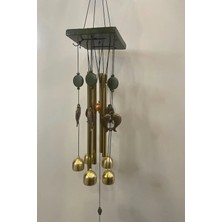 Buççin Online Mağaza  Deprem Zili Çanı Duvar Rüzgar Çanı Zili Feng Shui Ejderha Yılı 5 Çanlı Çift Balık Objeli Metal Çok R