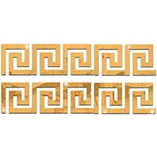 Buççin Online Mağaza  Labirent Bordür Dekoratif Pleksi Ayna (Kendinden Yapışkanlı) Gold 7X7CM 40 Adet Akrilik Altın