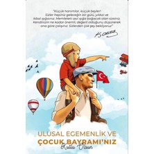 Buççin Online Mağaza  Ahşap Atatürk Ulusal Egemenlik ve Çocuk Bayramı Duvar Poster Ahşap Çok Renkli