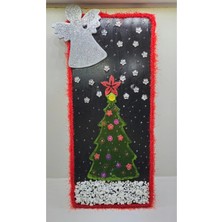 Buççin Online Mağaza  Yeni Yıl Temalı Ahşap Duvar Süsü EN:14CM BOY:33CM Ahşap Siyah