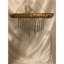 Buççin Online Mağaza  Deprem Zili Çanı Rüzgar Çanı Zili Feng Shui Ejderha Yılı Koruma Şık Borulu Bambu Metal Kahverengi