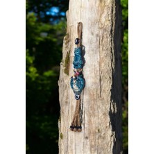 Buççin Online Mağaza  Nazar Boncuklu Baykuş ve Baykuşlu Saksı Figürlü Seramik El Yapımı Dekoratif Duvar Süsü 7X45 cm Seram