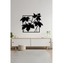 Buççin Online Mağaza  60X50 Yaprak Desenli Duvar Panosu Ahşap Siyah