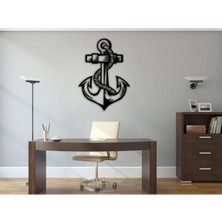 Buççin Online Mağaza  Siyah Ahşap Çapa Duvar Dekoru - Ev Dekorasyon Salon Oturma Yatak Çocuk Odası Için 35X50 cm Tablo Ahş