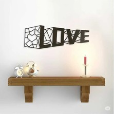 Buççin Online Mağaza  Duvar Dekor-Love Yazısı Üçboyutlu (30X50CM) 3mm Mdf Ahşap Siyah