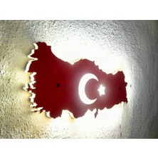 Buççin Online Mağaza  Işıklı Türkiye Haritası Mdf Ahşap Kırmızı