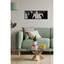 Buççin Online Mağaza  Duvar Dekorasyonu Mdf Pıyano Çalan Eller 15X40CM Dekor Tablo Ahşap Siyah