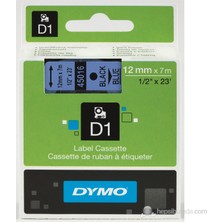 Dymo D1 12X7 Mt Mavi-Siyah 45016 Etiket Şeridi 12 mm 7 mt Renkli ve Kullanışlı  S0720560
