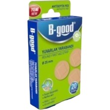 B-Good Suya Dayanıklı 25 mm Yuvarlak Yara Bandı 20 Adet Konforlu Kullanım İçin Tasarlandı