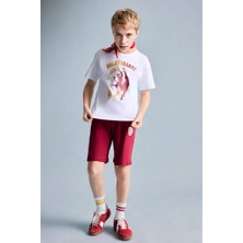 DeFacto %100 Pamuk Galatasaray Kısa Kollu Pijama Üst Şort Pijama Alt 2'li Pijama Takımı Erkek Çocuk H7511A826HS