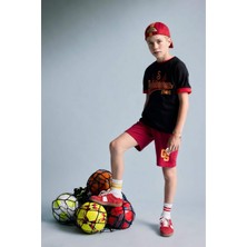 DeFacto %100 Pamuk Galatasaray Oversize Baskılı Siyah Şort Erkek Çocuk H8001A826HS