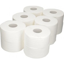 Akalın Professional Cleaning Products Mini Jumbo Tuvalet Kağıdı 12'li 2 Katlı Rulo 10 x 24 cm Desenli Beyaz Renk