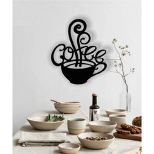 Buççin Online Mağaza  Kahve Zamanı Dekoratif Duvar Süsü - Duvar Dekoru ( 30X30 cm ) Ahşap Siyah