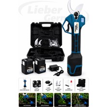 Lieber German Kömürsüz Motor 32MM Ağız Çap 2x Akülü Dal Budama Makası Makinesi