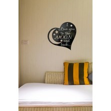 Buççin Online Mağaza  Siyah Ahşap I Love You Yazılı Kalp Duvar Dekoru - Salon Oturma Yatak Odası Için 40X40 cm Mdf Tablo A