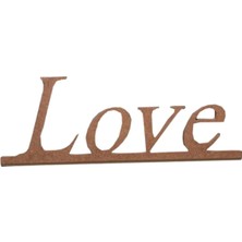 Buççin Online Mağaza  Ahşap Mdf Boyanabilir " Love " Temalı Dekoratif Duvar Panosu - Kapı Süsü Ahşap Kahverengi