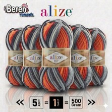 Alize Süperlana Maxi Batik - 8020 - 5'li Paket - 100GR/100M - El Örgü Ipi - Atkı Yelek Kazak Ipi