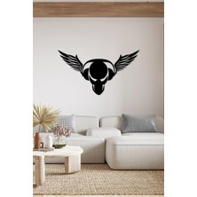 Buççin Online Mağaza  50X27 cm Kuru Kafa Yaratık Duvar Panosu Ahşap Siyah
