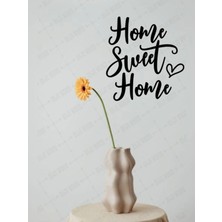 Buççin Online Mağaza  "home Sweet Home" Kalpli Ahşap Duvar Dekoru Ahşap Siyah