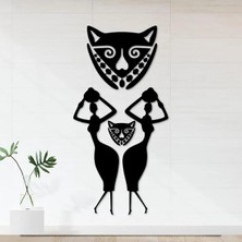 Buççin Online Mağaza  54X26 cm Afrika Desenli Ahşap Duvar Panosu-3 Ahşap Siyah