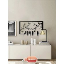 Buççin Online Mağaza  Kuşlar 50 cm Lazer Kesim Metal Tablo Metal Siyah