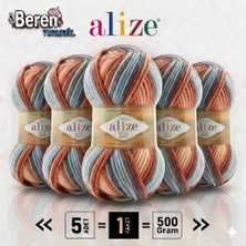Alize Süperlana Maxi Batik - 7922 - 5'li Paket - 100GR/100M - El Örgü Ipi - Atkı Yelek Kazak Ipi