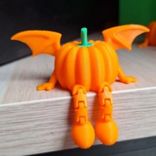 Buççin Online Mağaza  Eşsiz 3D Dekoratif Sanat Eseri-Eklemli Kanatlı Balkabağı Plastik Turuncu