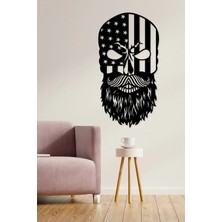 Buççin Online Mağaza  21X40 cm Sakallı Kuru Kafa Duvar Panosu Ahşap Siyah