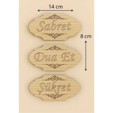 Buççin Online Mağaza  Ahşap Sabret, Şükret, Dua Et, Duvar Dekoru, Süsü, Levhası Ahşap Çok Renkli