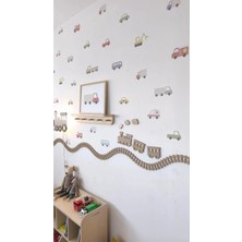 Buççin Online Mağaza  ( Pp-35) Bebek & Çocuk Odası Ahşap Dalgalı Tren Yolu Bordür 3mm Kabartmalı Şerit Duvar Çitası Ahşap