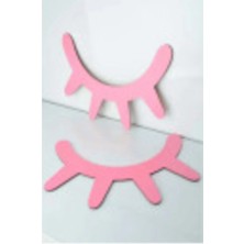 Buççin Online Mağaza  Pembe Çocuk Odası Kirpik Dekoratif Ahşap Aksesuar Ahşap Pembe