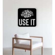 Buççin Online Mağaza  Use It Lazer Kesim Ahşap Duvar Süsü - Duvar Dekoru ( 35X35 cm ) Ahşap Siyah