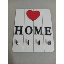 Buççin Online Mağaza  Home Dekor Askılı Anahtarlık Duvar Süsü Dekorasyo Ahşap Kırmızı