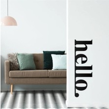 Buççin Online Mağaza  Hello Ahşap Duvar Yazısı - Duvar Dekoru (50*20 Cm) Ahşap Siyah