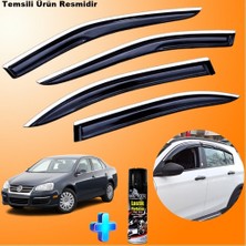 Friemats Vw Jetta Mügen Cam Rüzgarlığı Abs Nikelaj Krom Cam Rüzgarlığı 2006-2011 + Ebrayn Lastik Parlatıcı