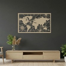 Buççin Online Mağaza  Global Network (Küresel Ağ) Lazer Kesim Ahşap Duvar Dekoru Ahşap Kahverengi