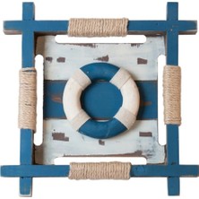 Buççin Online Mağaza  Marin Ahşap Duvar Aksesuarı 26X26 cm Ahşap Mavi