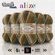 Alize Süperlana Maxi Batik - 4684 - 5'li Paket - 100GR/100M - El Örgü Ipi - Atkı Yelek Kazak Ipi