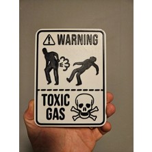 Buççin Online Mağaza  "toksik Gaz" 3D Dekoratif Tabela Plastik Çok Renkli