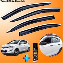 Friemats Hyundai I20 Mügen Cam Rüzgarlığı Abs Nikelaj Krom Cam Rüzgarlığı 2012-2014 + Ebrayn Lastik Parlatıcı