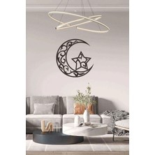 Buççin Online Mağaza  Ay Yıldız Dekoratif Duvar Dekoru Siyah Ahşap Lazer Mdf Ahşap Siyah