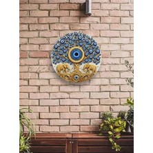 Buççin Online Mağaza  Ahşap Mdf Nazar Boncuğu Bereket Fil Modern Duvar Dekoru Balkon Oturma Odası Salon 24CM Ahşap Çok Ren