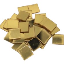 Buççin Online Mağaza  Ayna Pleksi Gold 3x3 cm 50 Adet Dekor Ürünü Plastik Sarı
