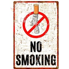 Buççin Online Mağaza  Sinsi Bakışlı No Smoking Dekoratif Alüminyum Tabela - 15CM x 22,5cm Metal Çok Renkli