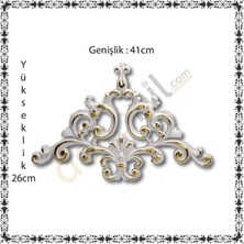 Buççin Online Mağaza  Beyaz Altın Duvar Çıtası Köşe Motifi 41*26 cm (1 Adet) Plastik Beyaz