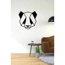 Buççin Online Mağaza  40X40 cm Geometrik Kesim Panda Ahşap Duvar Panosu Ahşap Siyah